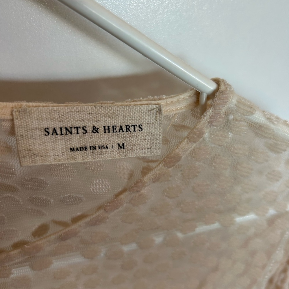 Saints and Hearts Polka Dot Cream Blouse - Picture 2 of 4